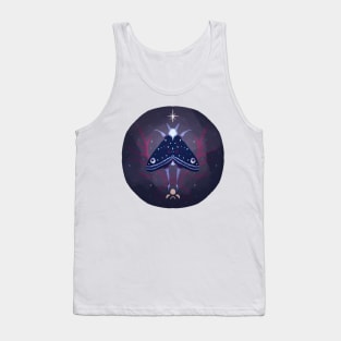 Graphic Purple Moth with Moon Sketch Artwork 03 Tank Top